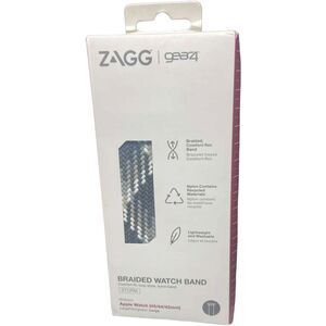 ZAGG Gear4 Braided Nylon Apple Watch Band 45/44/42mm Storm Gray Large Size